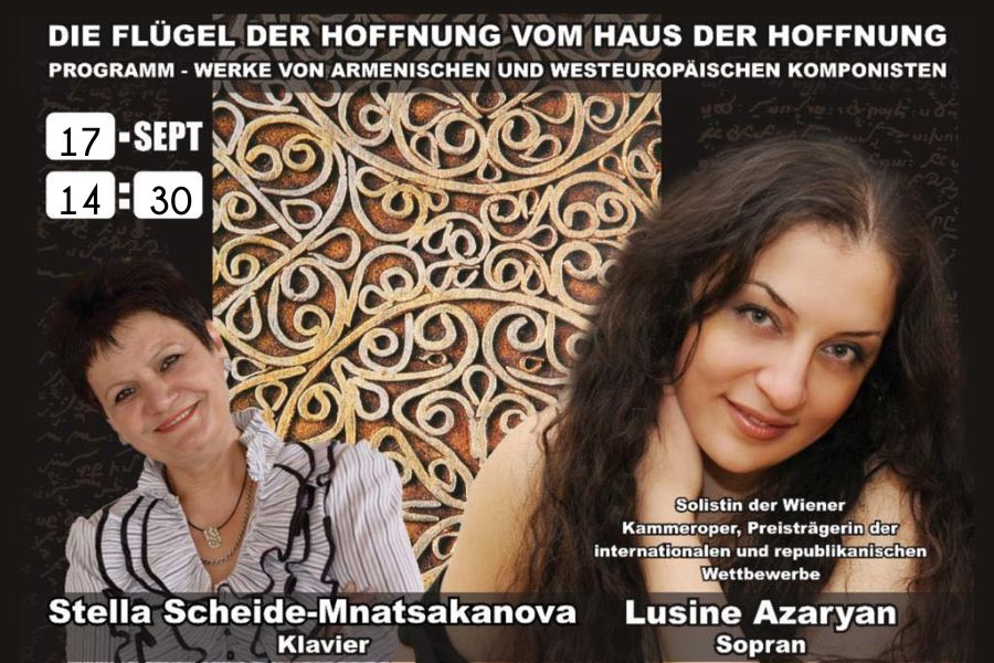 Benefizkonzert: die Sopranistin Lusine Azaryan und die Pianistin Stella Scheide-Mnatsakanova aus Armenien