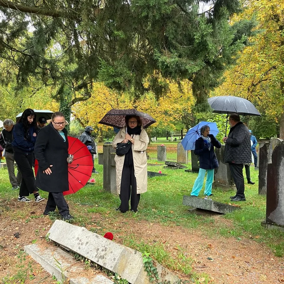 Station des Gesprächsspaziergangs auf dem Hauptfriedhof Stuttgart